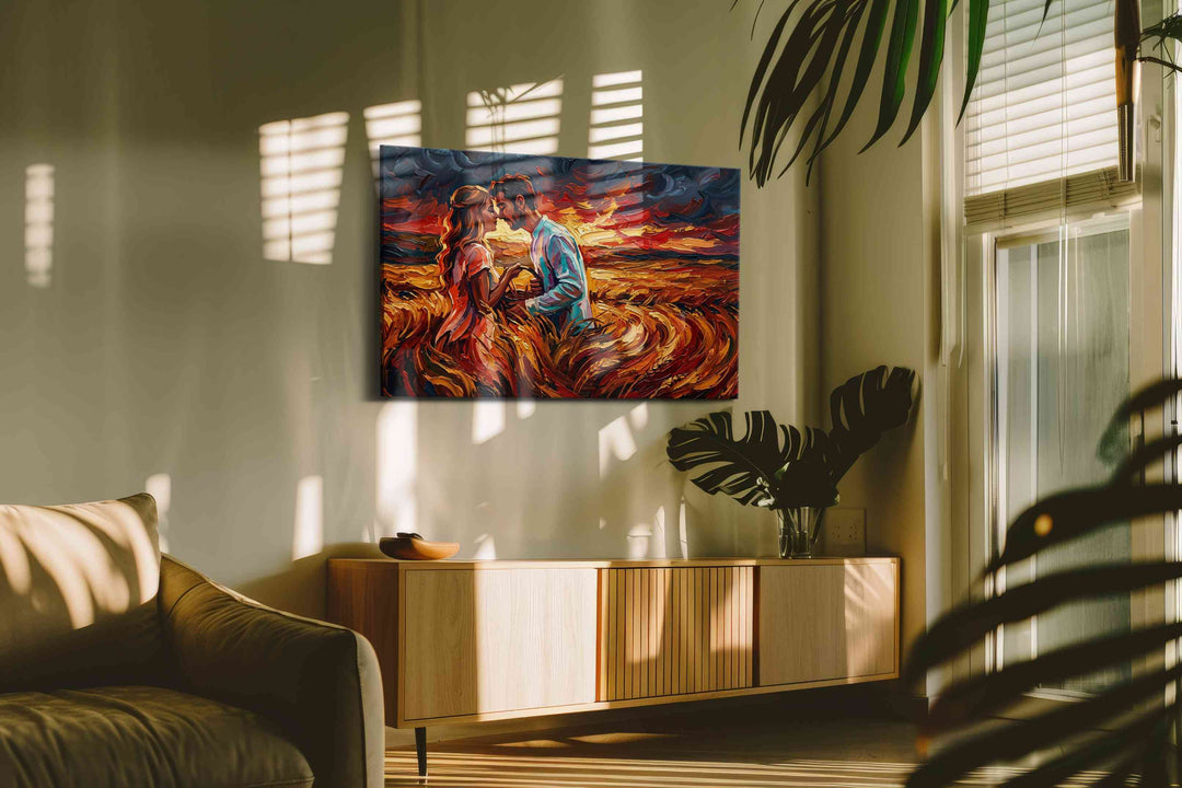 Embers of an Endless Sunset – romance canvas wall art, gallery-wrapped, ready to hang