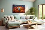 Embers of an Endless Sunset romance canvas print shown in a wall scene