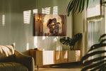 Embrace at Sunset Archway romance canvas print in a hung canvas mockup