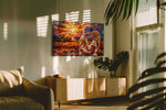 Eternal Embrace at Sunset romance canvas print, on wall, lifestyle preview