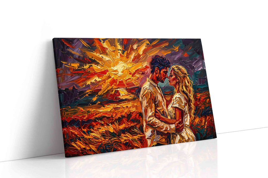 Eternal Embrace at Sunset romance canvas print gallery-wrapped landscape canvas studio shot