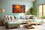 Eternal Embrace at Sunset romance canvas print, hanging on wall