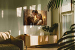 Eternal Embrace in Candlelight romance canvas print in a hung canvas mockup