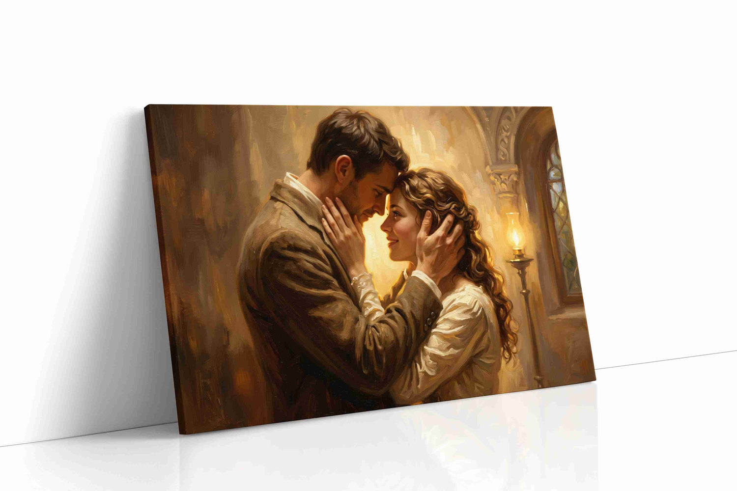 Eternal Embrace in Candlelight romance canvas print, gallery-wrapped, ready to hang