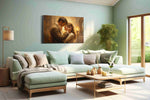 Eternal Embrace in Candlelight romance canvas print, hanging on wall