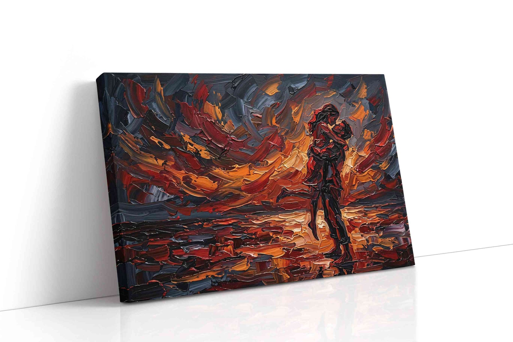 Eternal Embrace of Fire romance canvas print gallery-wrapped landscape canvas studio shot