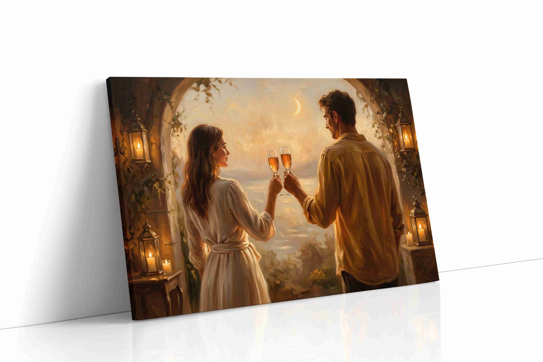 Eternal Evening Toast romance canvas print gallery-wrapped landscape canvas studio shot