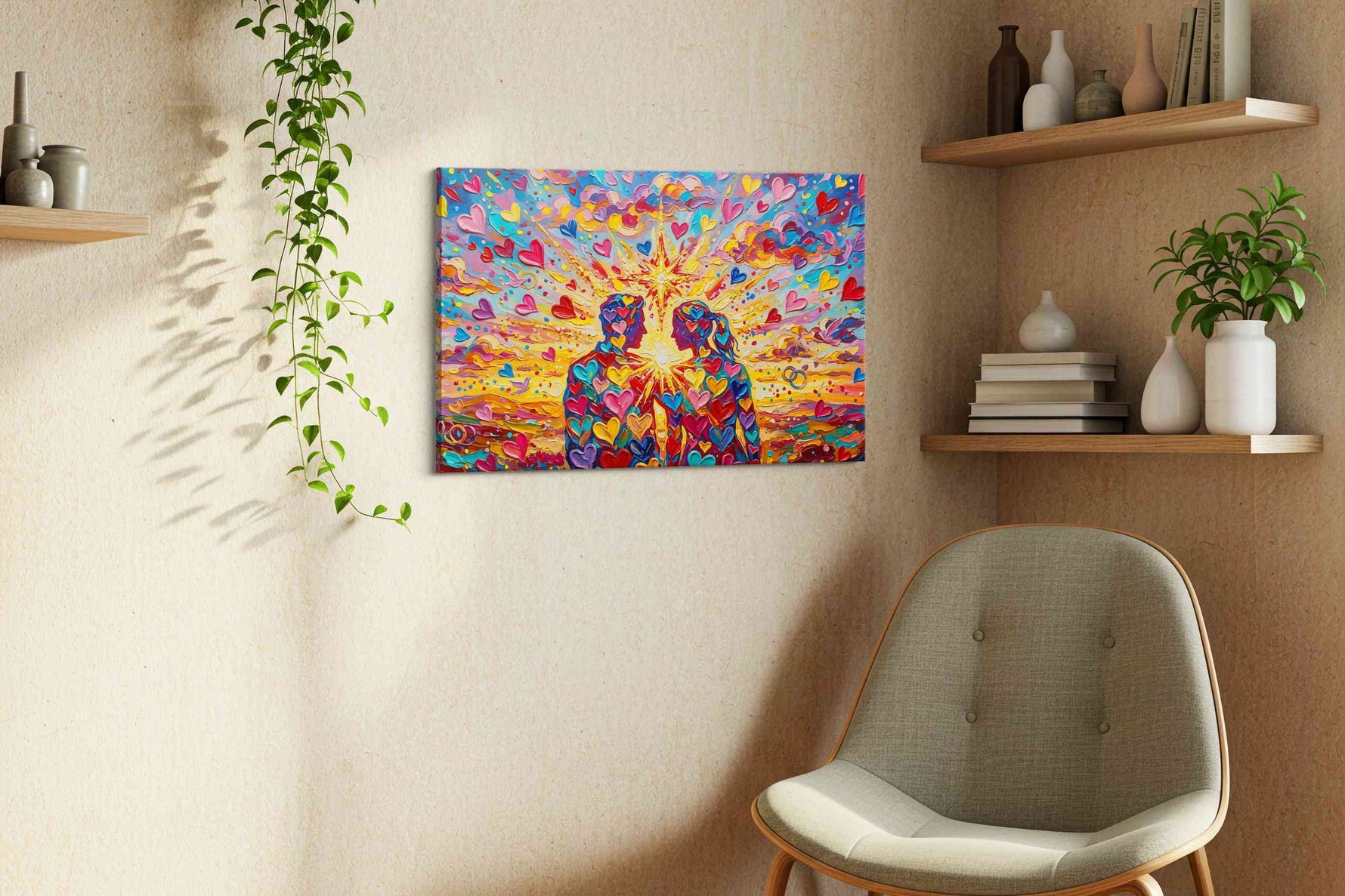 Eternal Love Symphony romance canvas print styled in a living room