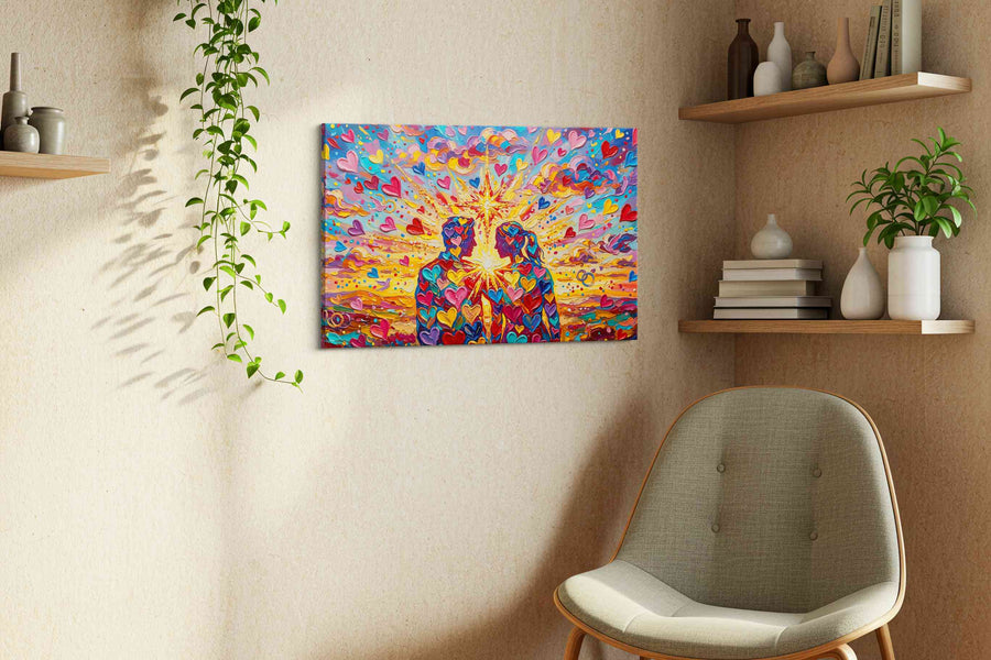 Eternal Love Symphony romance canvas print styled in a living room
