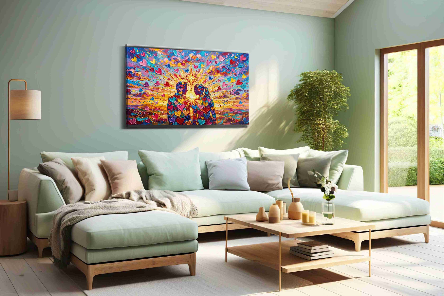 Eternal Love Symphony romance canvas print, hanging on wall