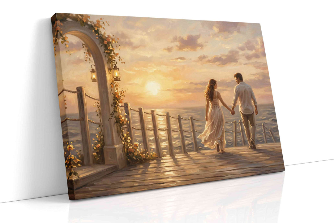 Eternal Sunset Stroll – romance canvas wall art, gallery-wrapped, ready to hang