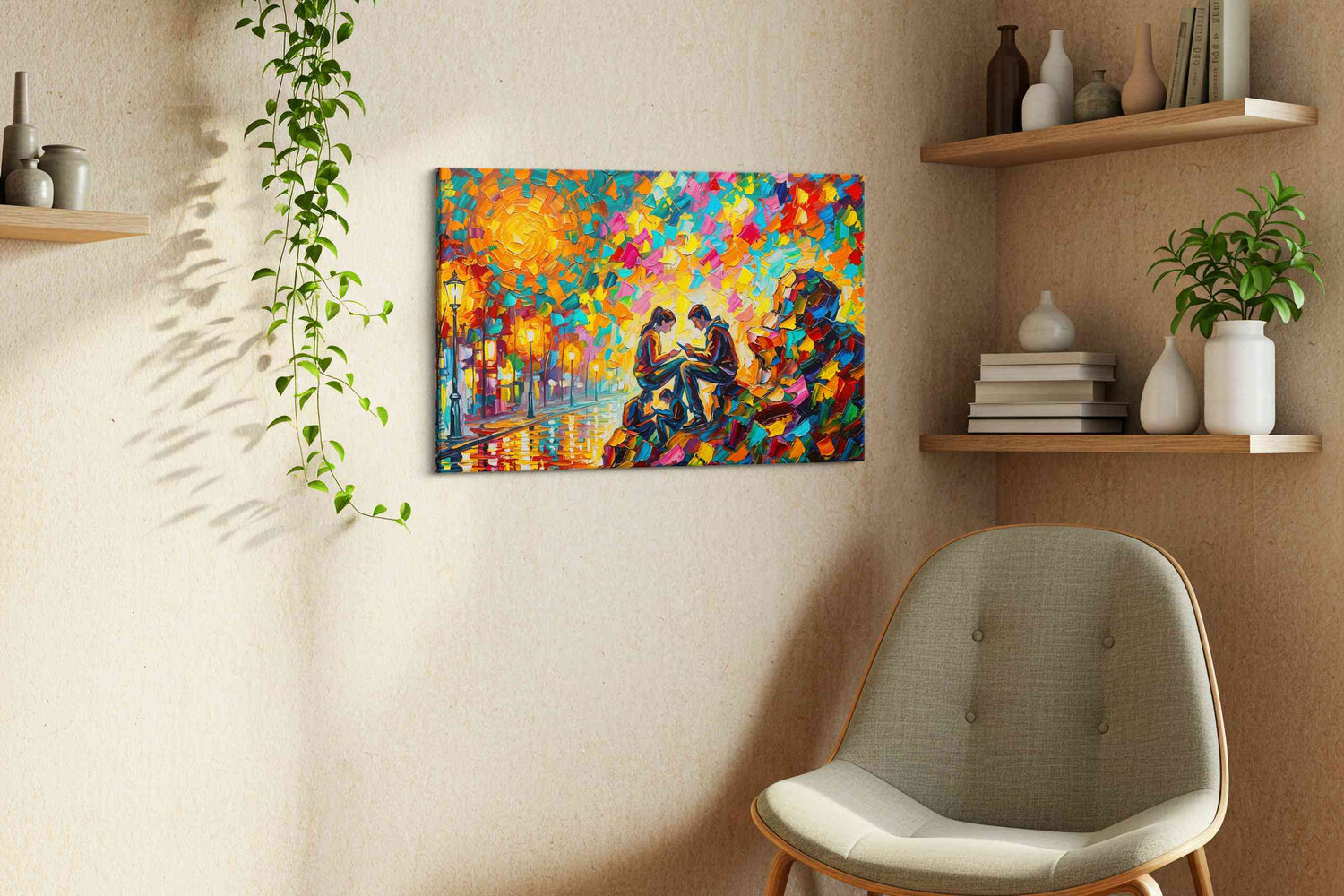 Luminous Evening Sentiments – romance canvas wall art, gallery-wrapped, ready to hang