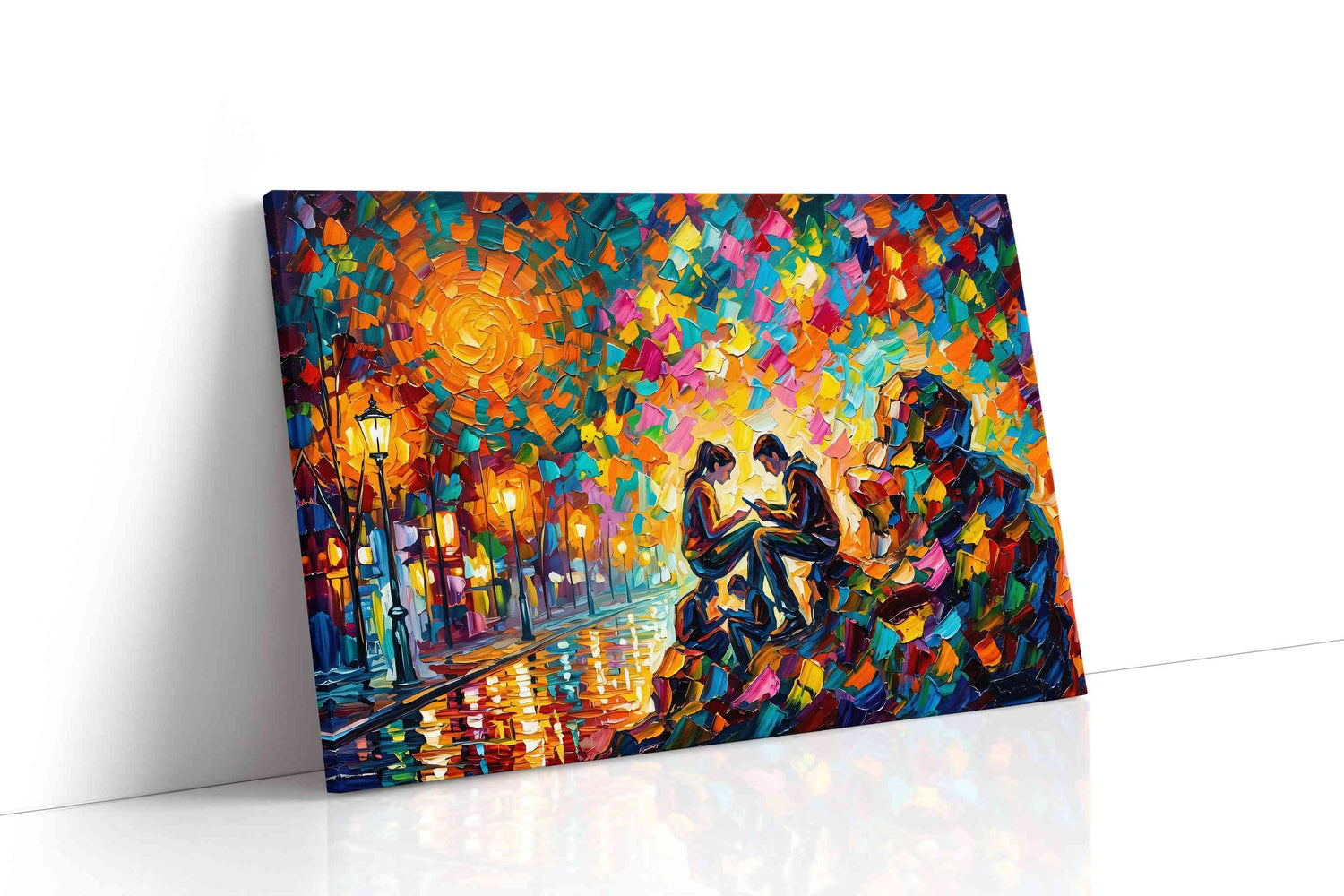 Luminous Evening Sentiments romance canvas print, gallery-wrapped, ready to hang
