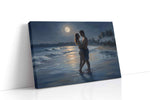 Moonlit Embrace by the Sea romance canvas print gallery-wrapped landscape canvas studio shot