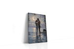 Moonlit Embrace by the Sea II romance canvas print gallery-wrapped portrait canvas studio shot