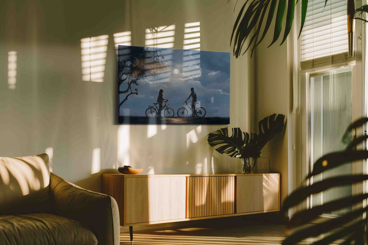 Moonlit Encounter romance canvas print, on wall, lifestyle preview