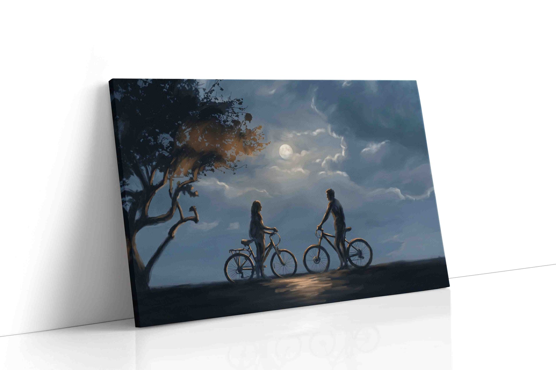 Moonlit Encounter romance canvas print, gallery-wrapped, ready to hang