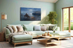 Moonlit Harbor Romance romance canvas print, hanging on wall
