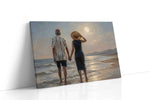 Moonlit Stroll by the Sea romance canvas print gallery-wrapped landscape canvas studio shot