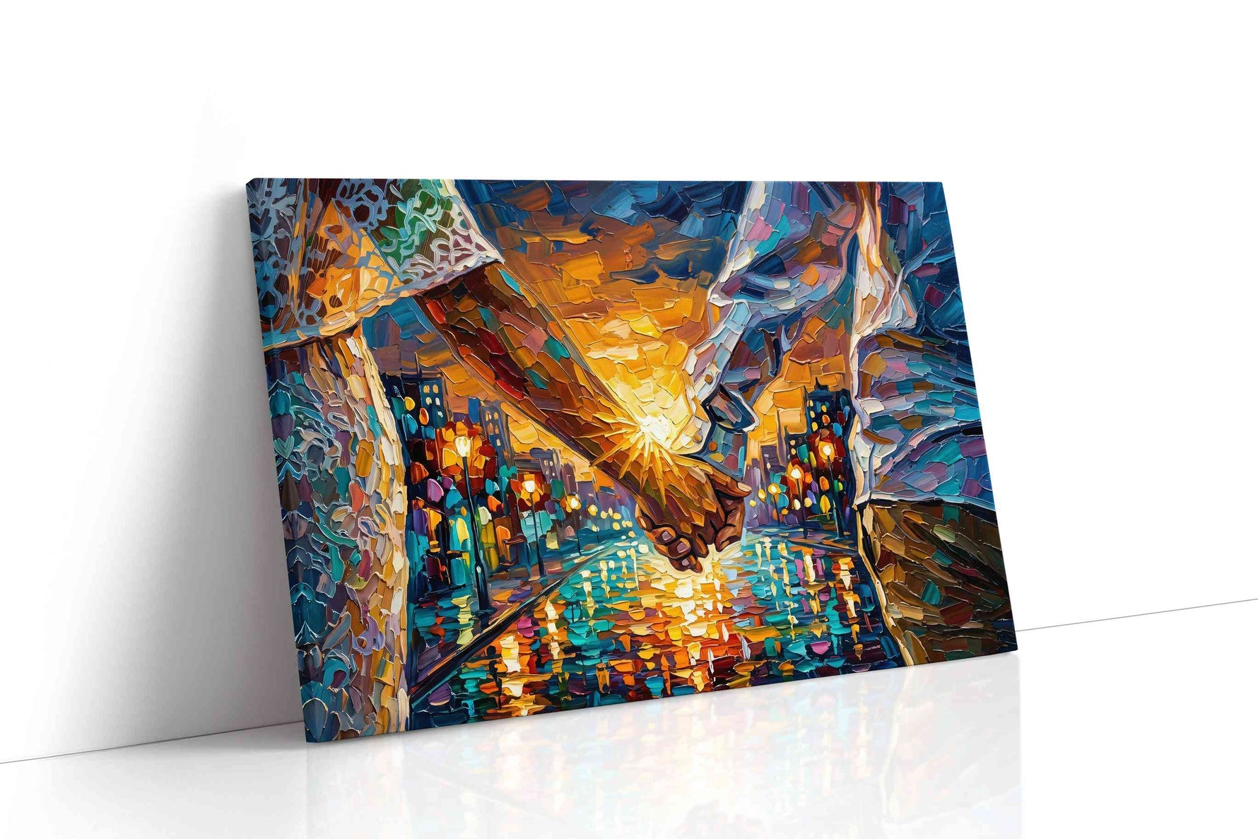 Radiant Connection at Dusk romance canvas print gallery-wrapped landscape canvas studio shot