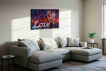 Romantic Reflections wine canvas print in a living room scene