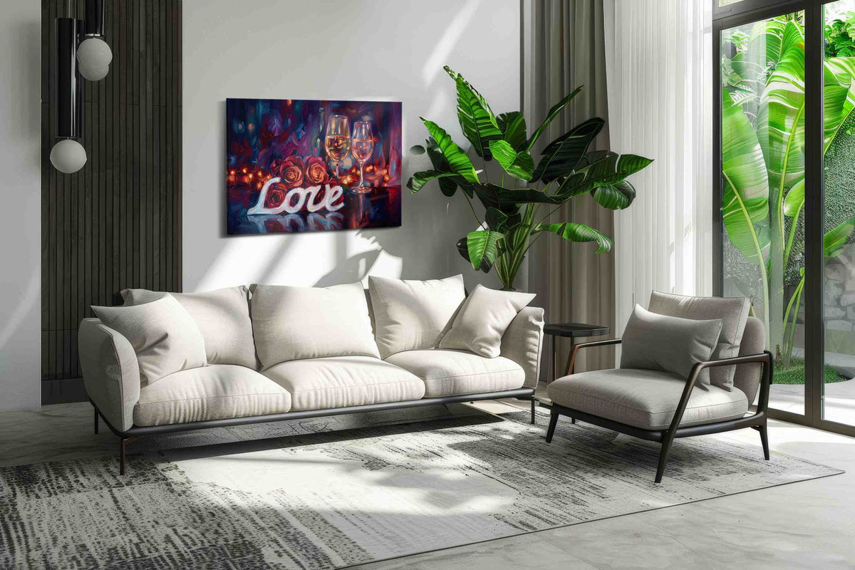 Romantic Reflections – wine canvas wall art, gallery-wrapped, ready to hang