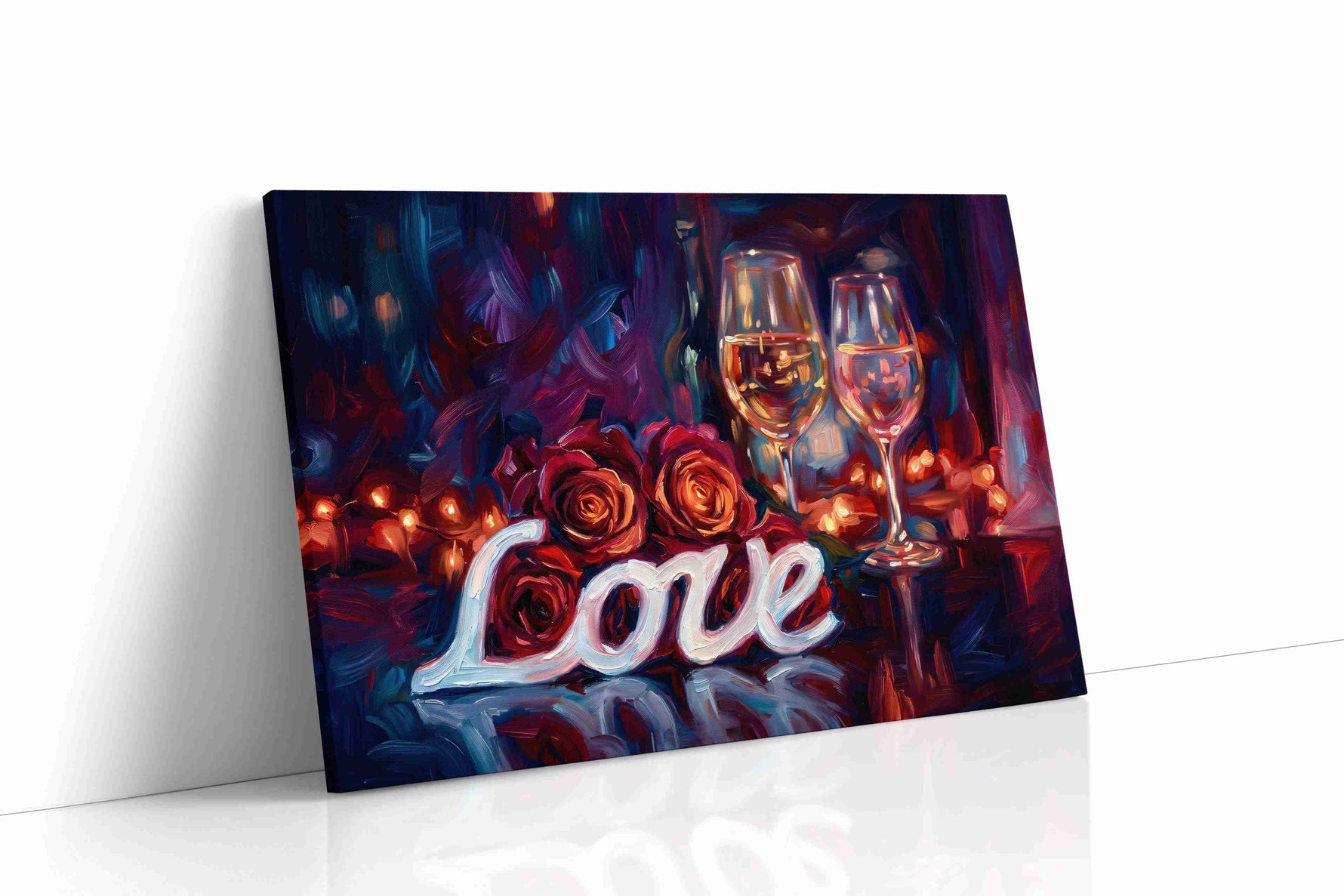 Romantic Reflections wine canvas print gallery-wrapped landscape canvas studio shot