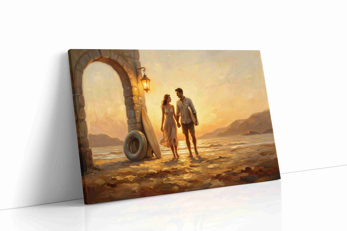 Sunset Promenade romance canvas print gallery-wrapped landscape canvas studio shot