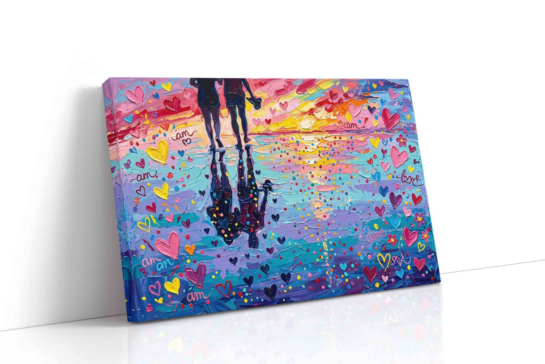 Sunset Reflections of Love romance canvas print gallery-wrapped landscape canvas studio shot