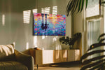 Sunset Reflections of Love romance canvas print, hanging on wall