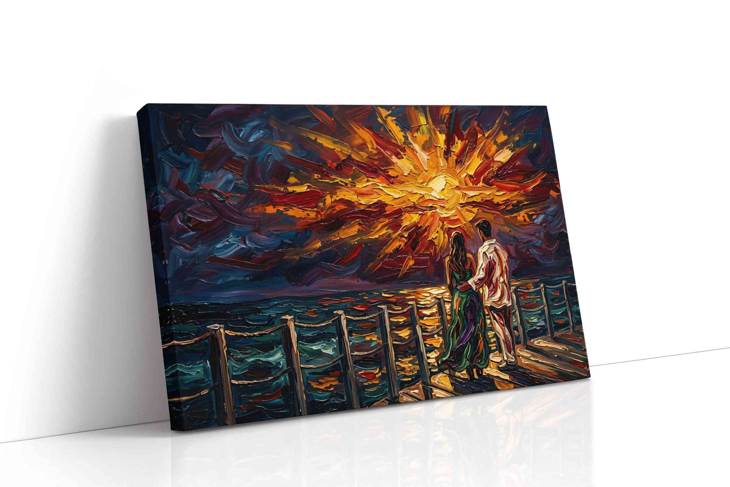 Sunset Serenade in Oils romance canvas print, gallery-wrapped, ready to hang