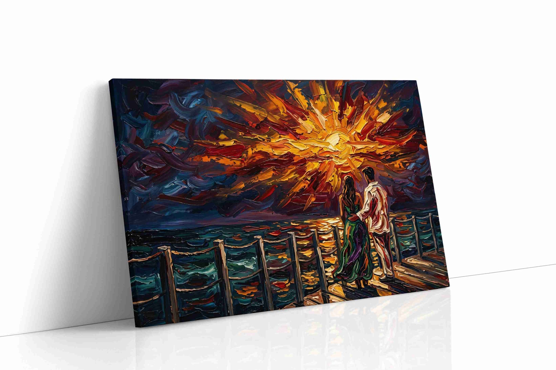 Sunset Serenade in Oils romance canvas print gallery-wrapped landscape canvas studio shot