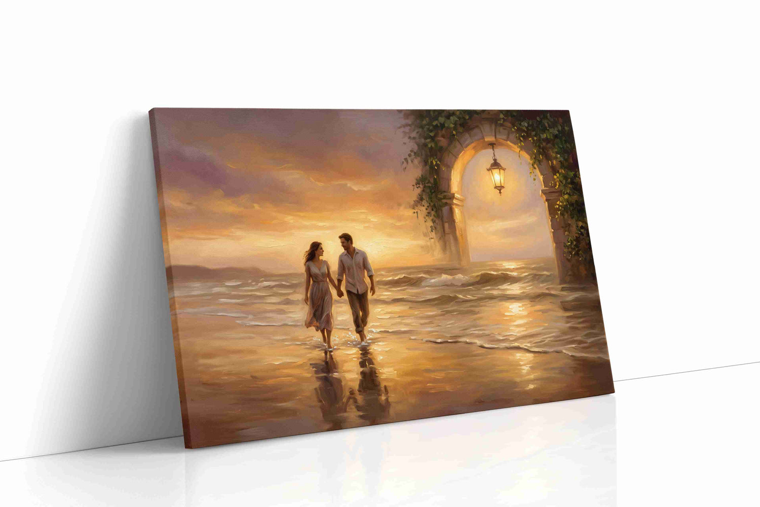 Sunset Stroll Through Memories romance canvas print, gallery-wrapped, ready to hang
