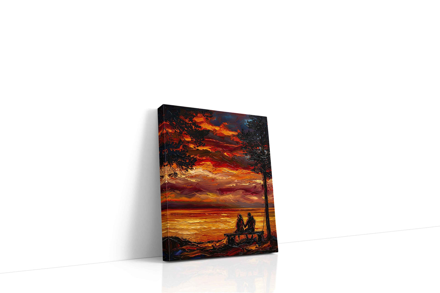 Sunset Whispers by the Shore romance canvas print, gallery-wrapped, ready to hang