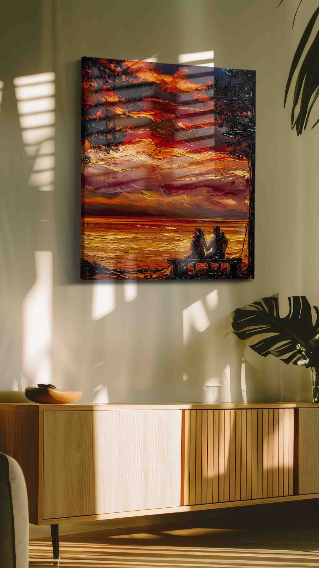 Sunset Whispers by the Shore – romance canvas wall art, gallery-wrapped, ready to hang