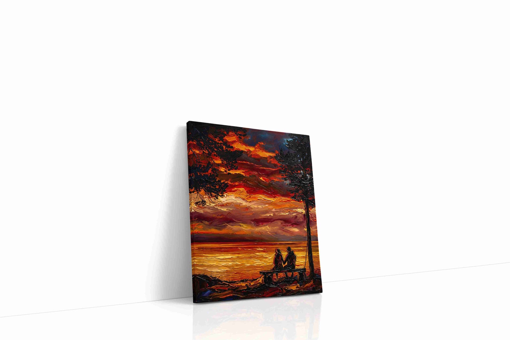Sunset Whispers by the Shore romance canvas print gallery-wrapped portrait canvas studio shot