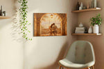 Whispers at Dusk romance canvas print, displayed in a living room