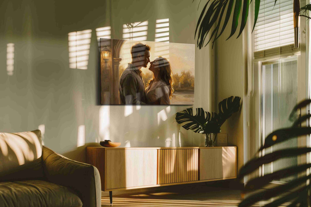 Whispers at Dusk II – romance canvas wall art, gallery-wrapped, ready to hang
