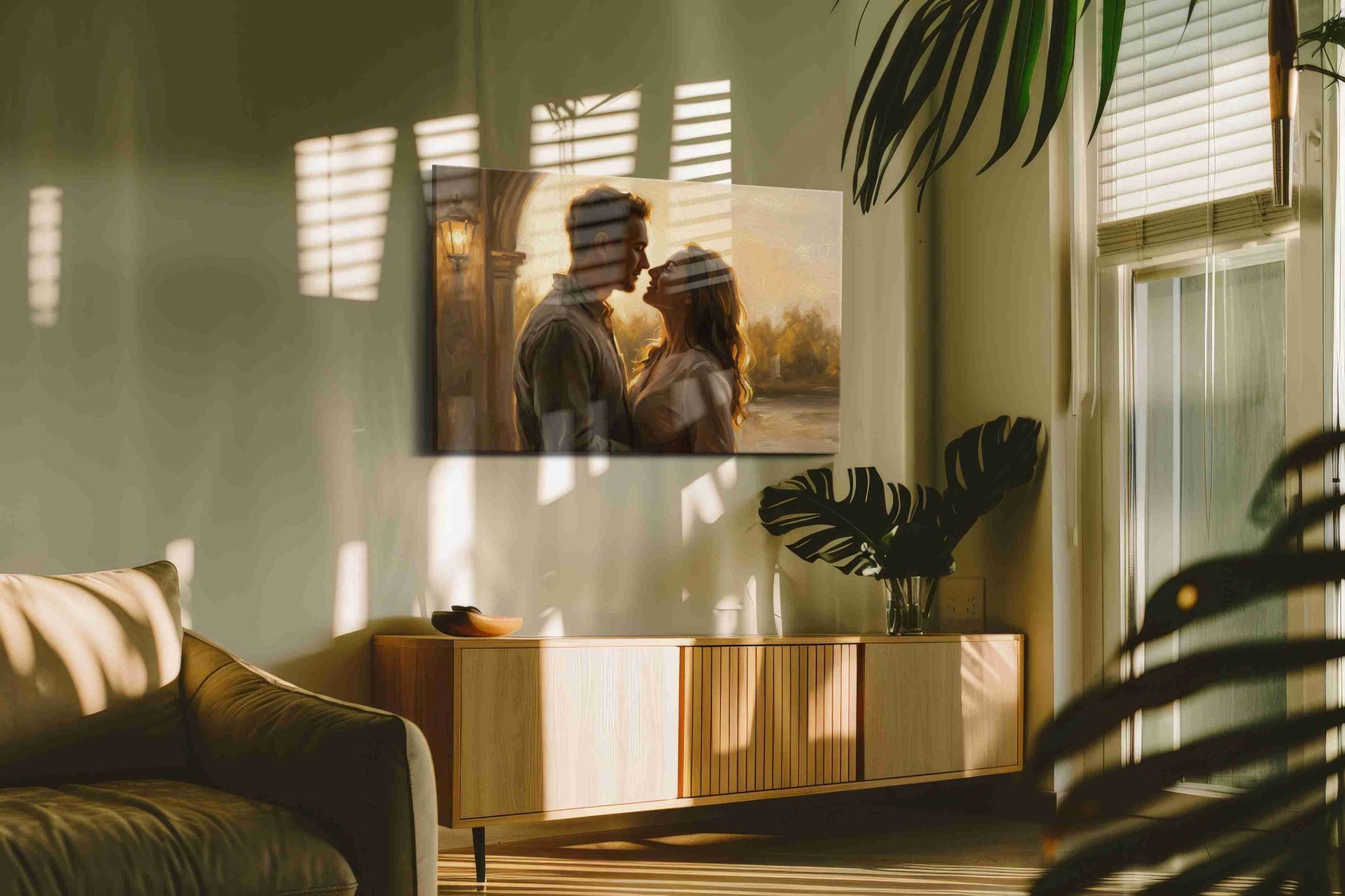 Whispers at Dusk II – romance canvas wall art, gallery-wrapped, ready to hang
