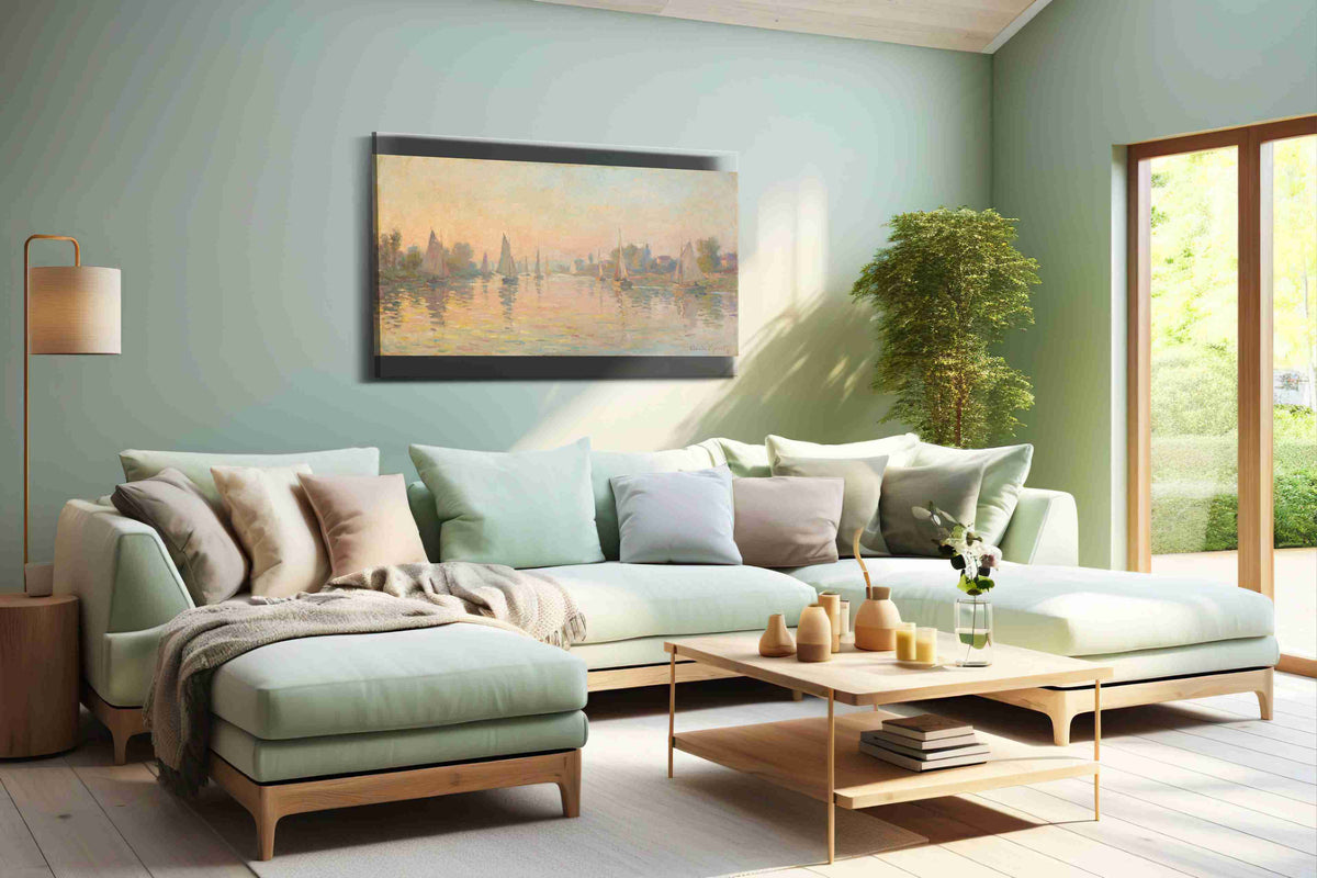 Whisper of the Seine landscape canvas print, hanging on wall