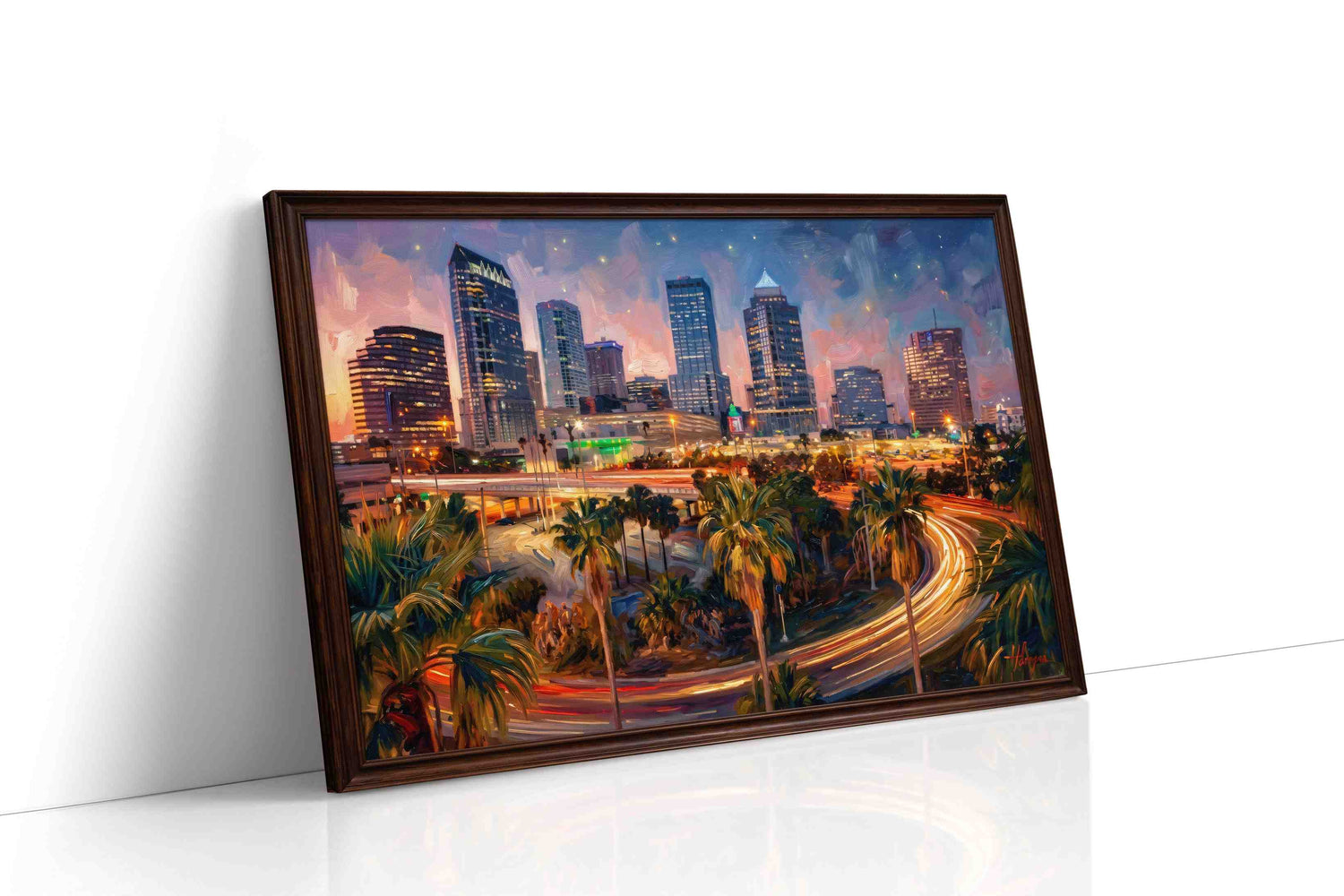 City Lights Symphony III urban canvas print, gallery-wrapped, ready to hang