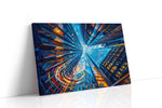 City Swirl Symphony urban canvas print gallery-wrapped landscape canvas studio shot