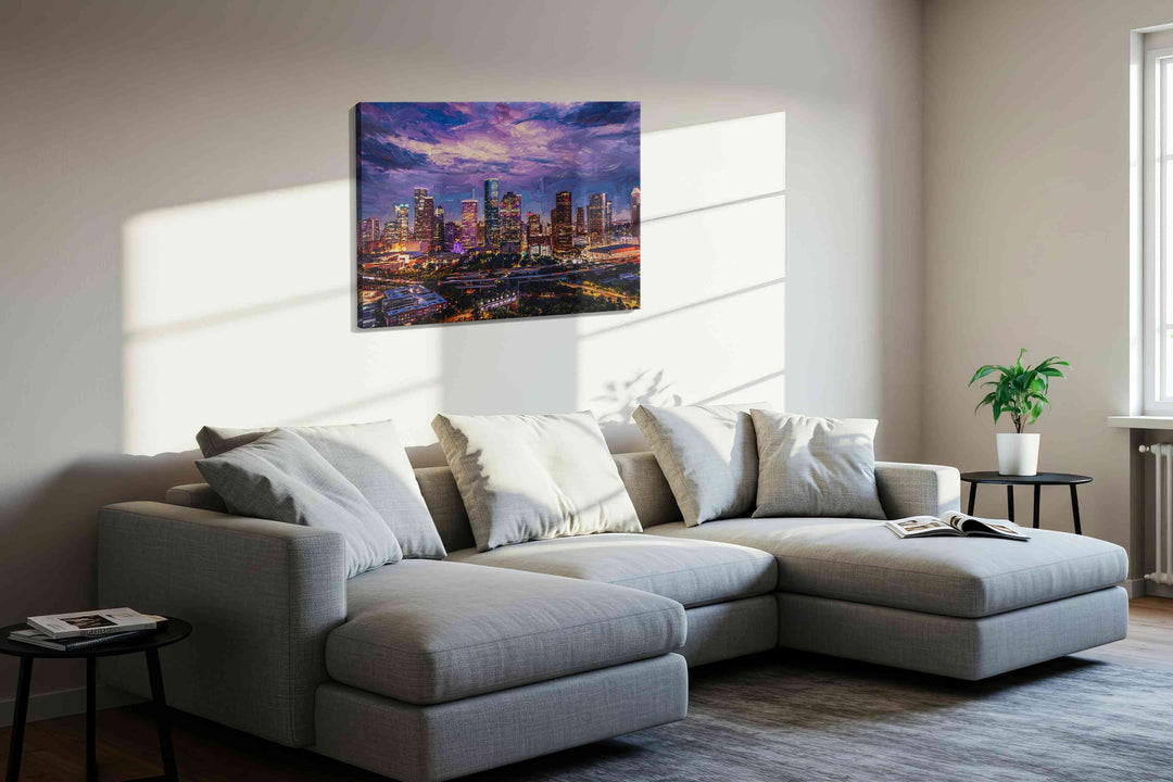 City Symphony at Twilight – urban canvas wall art, gallery-wrapped, ready to hang