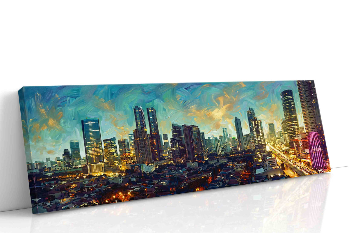 Cityscape Symphony urban canvas print, gallery-wrapped, ready to hang