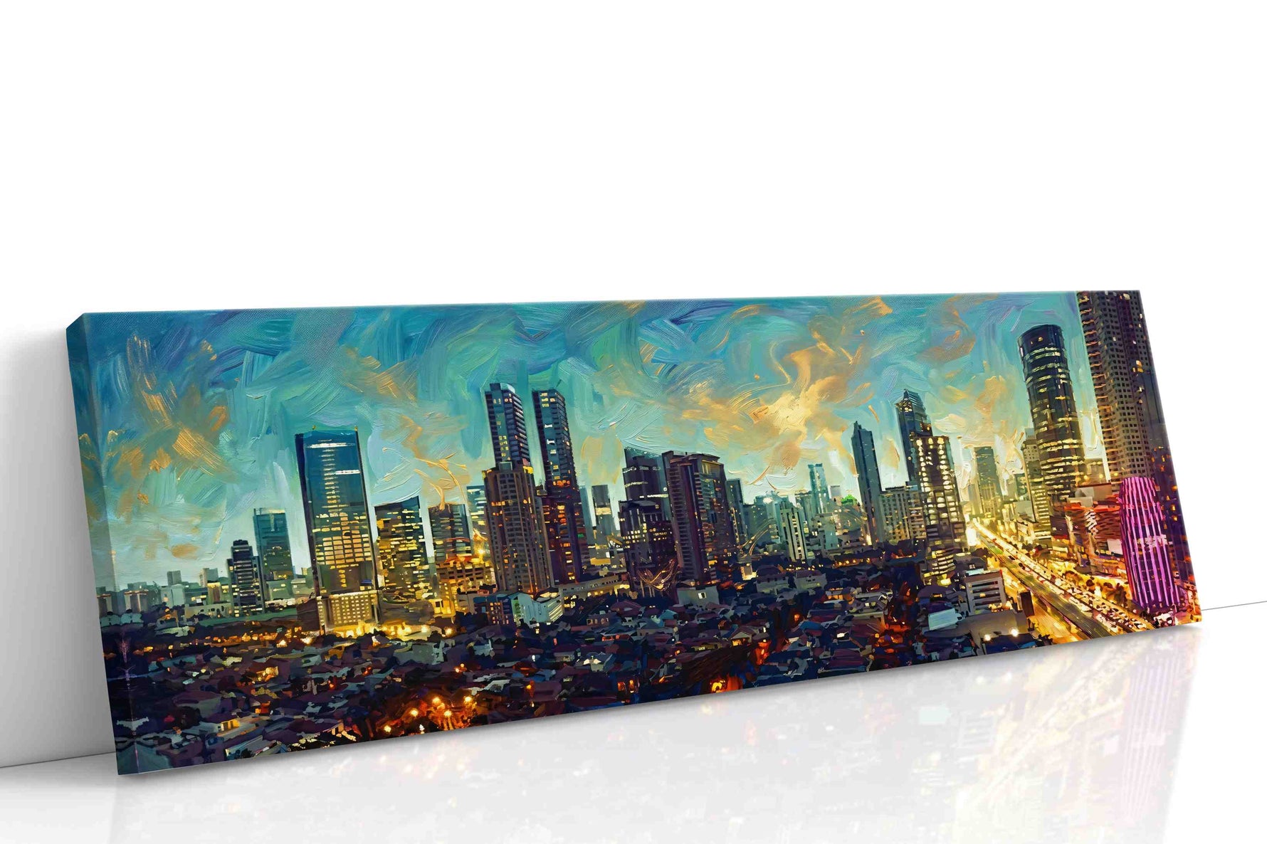 Cityscape Symphony urban canvas print, gallery-wrapped, ready to hang