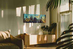 Cityscape Symphony urban canvas print, on wall, lifestyle preview
