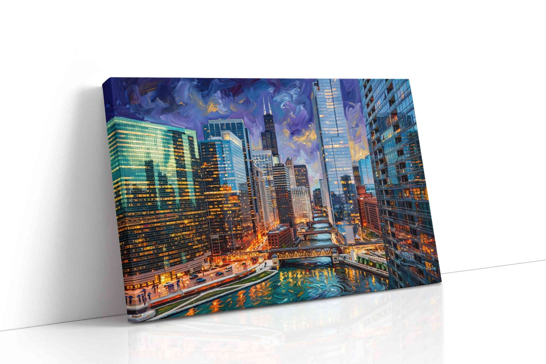 Cosmic Urban Current urban canvas print gallery-wrapped landscape canvas studio shot
