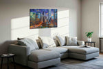 Cosmic Urban Current urban canvas print in a living room scene