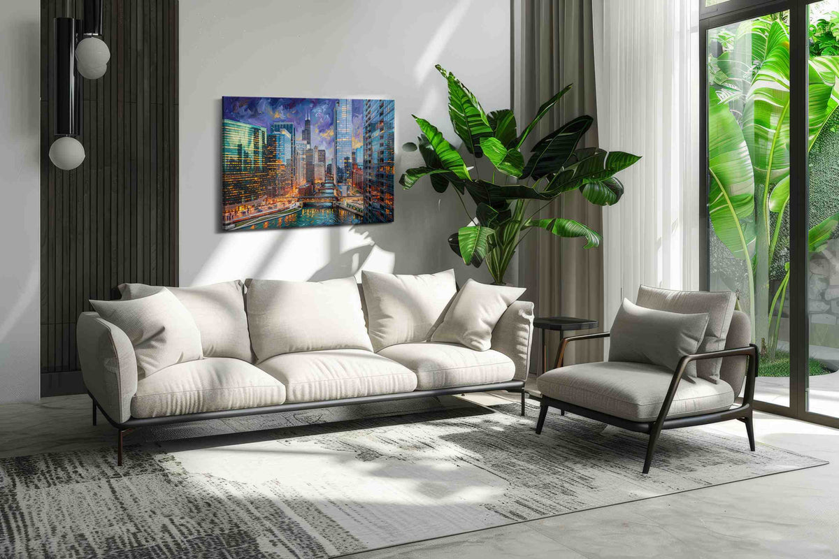 Cosmic Urban Current urban canvas print, on wall, lifestyle preview