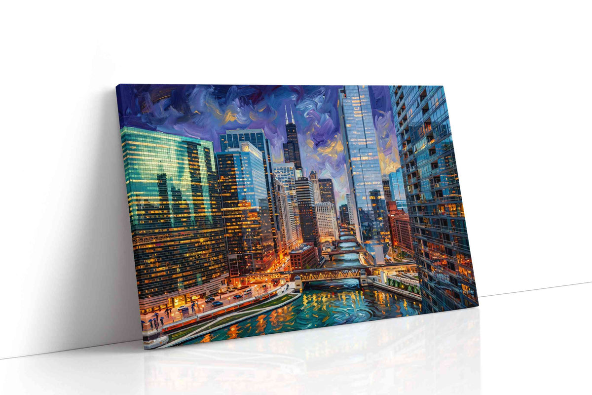 Cosmic Urban Current urban canvas print, gallery-wrapped, ready to hang